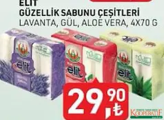 TARIM KREDİ ELİT GÜZELLİK SABUNU ÇEŞİTLERİ 4X70 G indirimli fiyat TARIM KREDİ ELİT GÜZELLİK SABUNU ÇEŞİTLERİ 4X70 G fiyat ve kampanya bilgisi